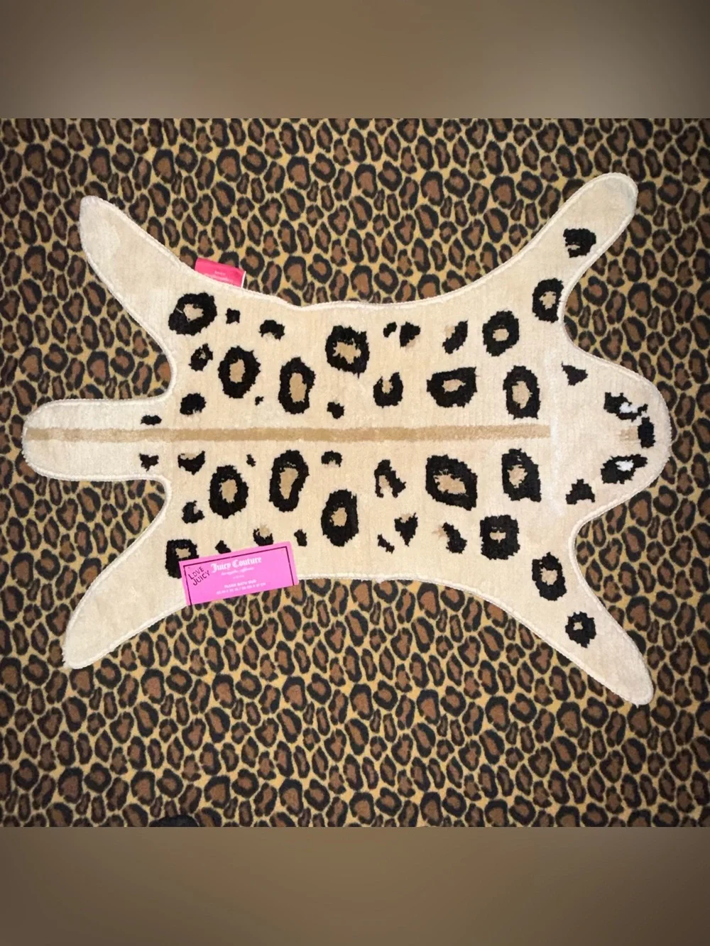 SOLD NWT Rare Juicy Couture Leopard Animal-Shaped Plush Bath Rug